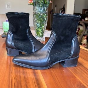 Aquatalia Leather Sock Booties